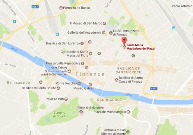 Location of Santa Maria Maddalena dei Pazzi on map Florence
