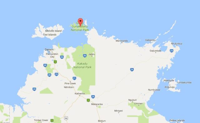 Map of Cobourg Peninsula Australia