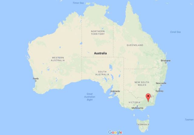 Location of Australian Alps on map Australia