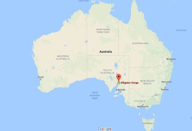 Location Alligator Gorge on map Australia