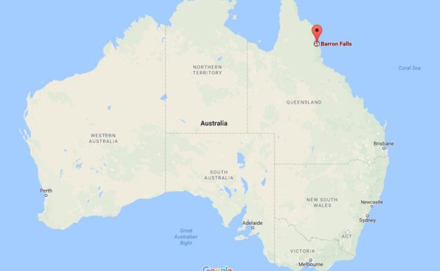 Location Barron River Falls on map Australia