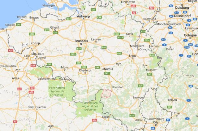Location Beauraing on map Belgium