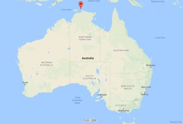 Location Cobourg Peninsula on map Australia