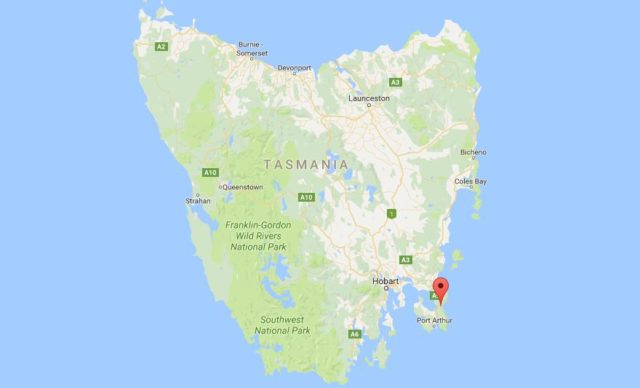 Location Eaglehaw Neck on map Tasmania