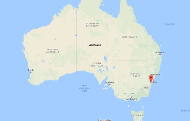 Location Fitzroy Falls on map Australia