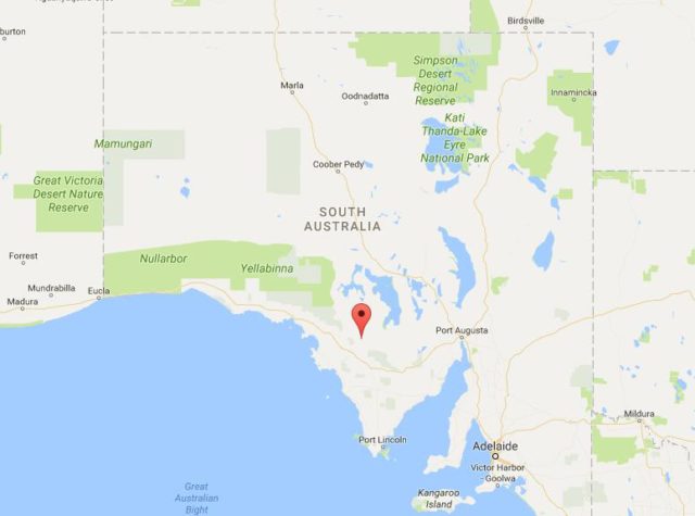 Location Gawler Ranges on map South Australia