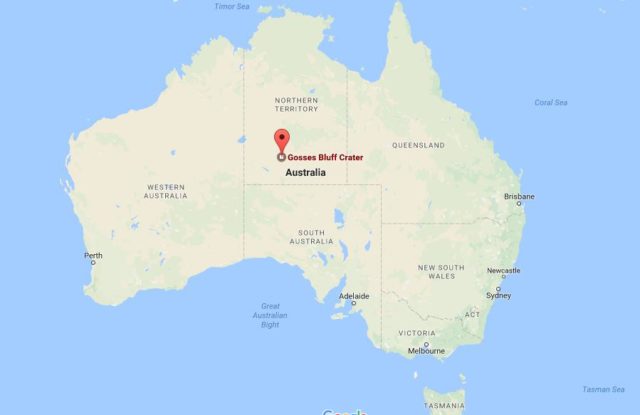 Location Gosse Bluff on map Australia