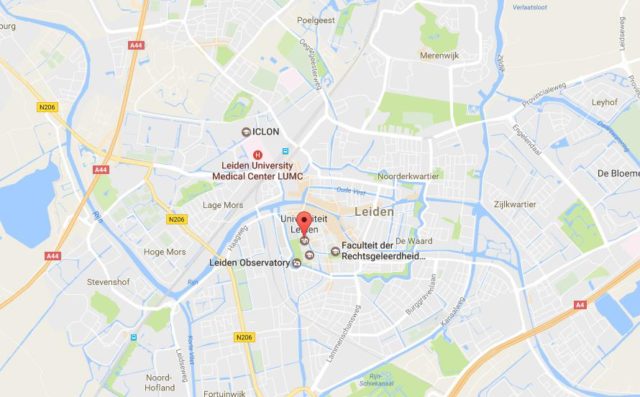 Location Gravensteen on map Leiden