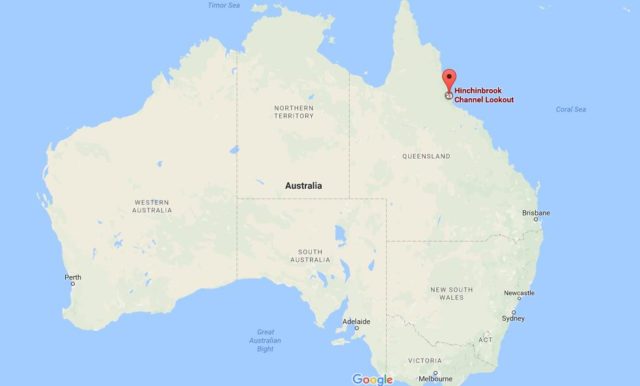 Location of Hinchinbrook Channel on map Australia