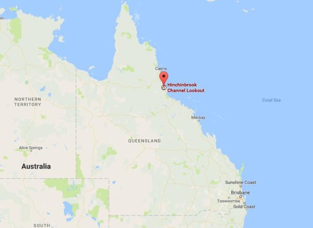 Location of Hinchinbrook Channel on map Queensland