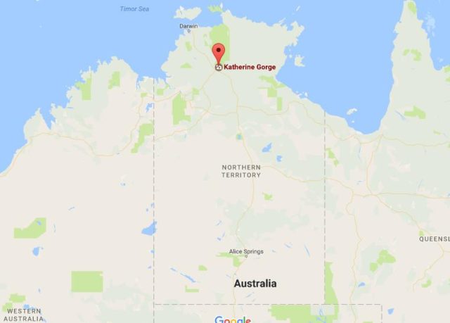 Location of Katherine Gorge on map Northern Territory