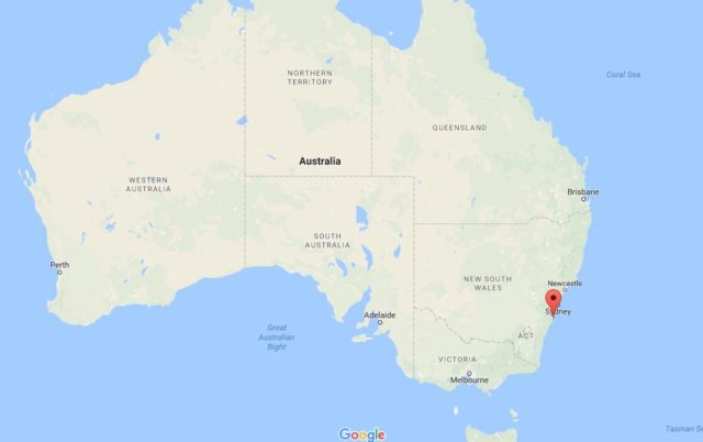Location Kiama Blowhole on map Australia