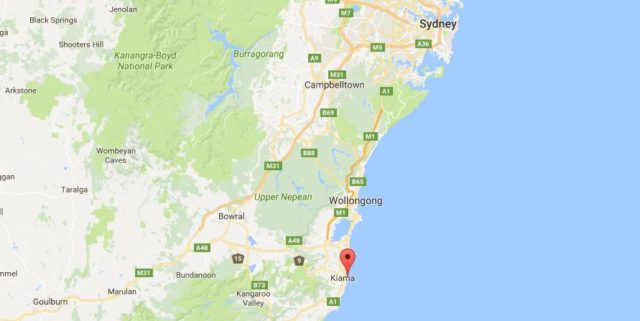 Location Kiama Blowhole on map Sydney