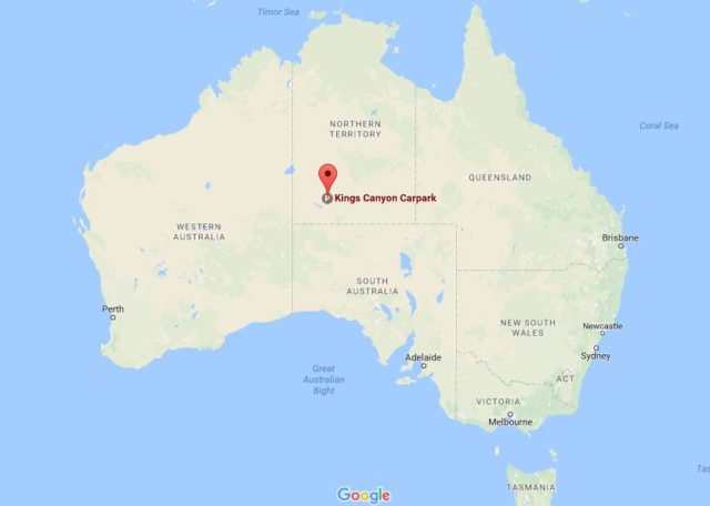 Location Kings Canyon on map Australia
