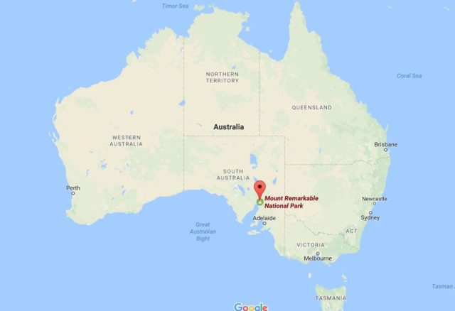 Location Mount Remarkable National Park on map Australia