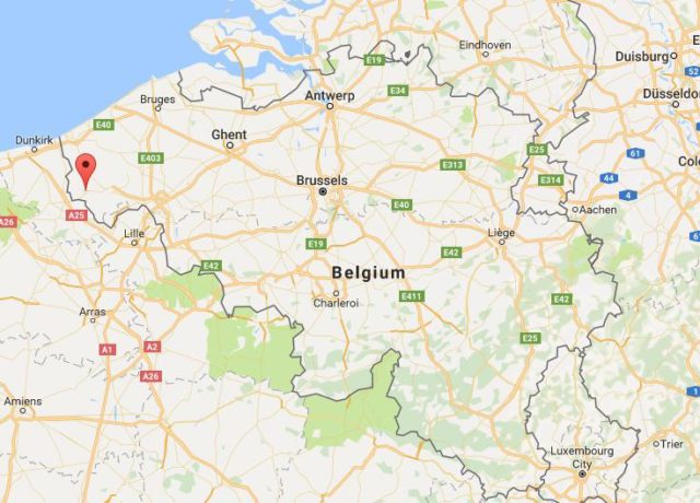 Location Poperinge on map Belgium
