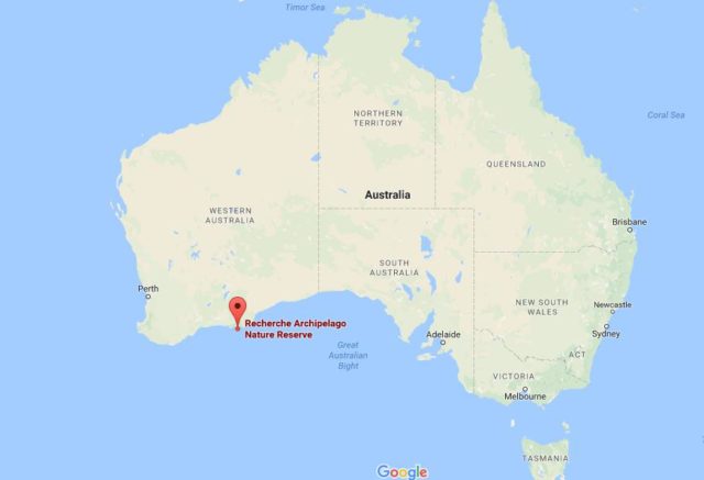 Location Recherche Archipelago on map Australia