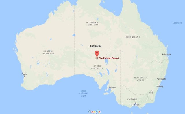 Location The Painted Desert on map Australia