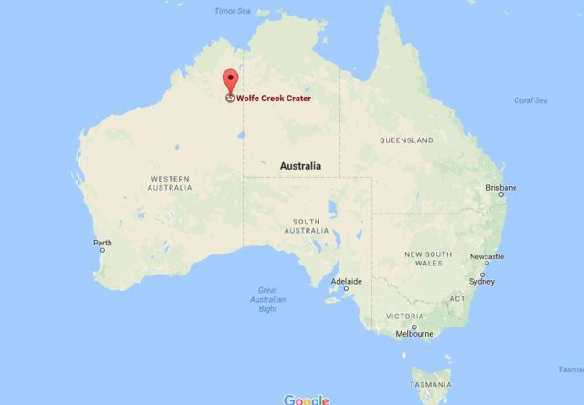 Location Wolfe Creek Crater on map Australia