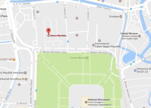 Map of Presidential Palace Jakarta
