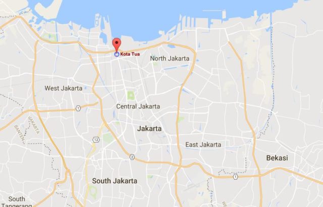 Location of Kota Tua on map of Jakarta