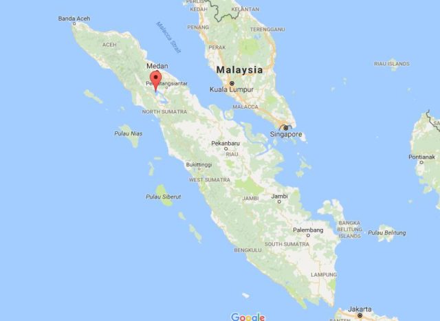 Location of Lake Toba on map Sumatra