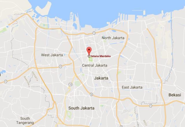Location of Presidential Palace on map Jakarta