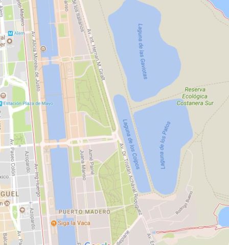 Map of Puerto Madero Buenos Aires