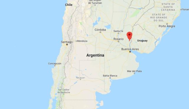 Location of Gualeguaychu on map Argentina