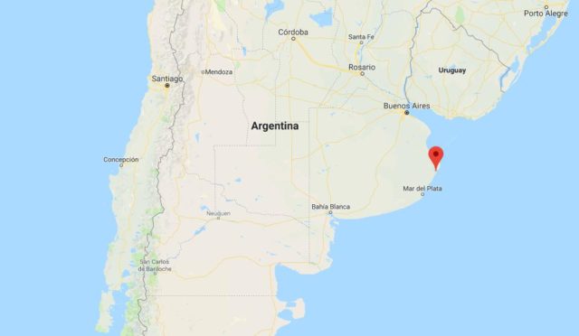 Location of Ostende on map Argentina