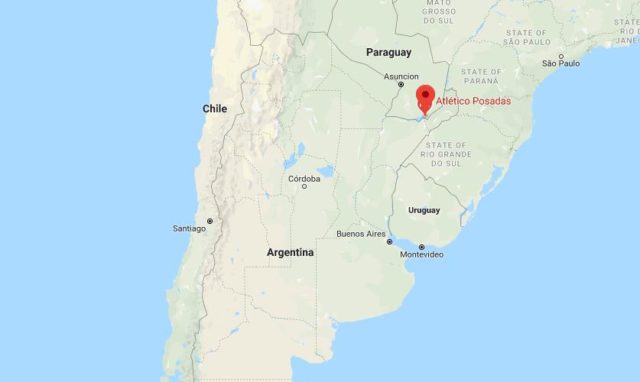 Location of Posadas on map Argentina