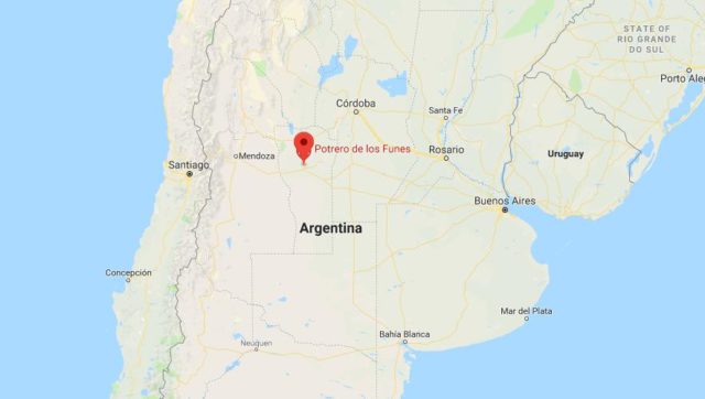 Location of Potrero de los Funes on map Argentina