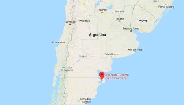 Location of Puerto Piramides on map Argentina