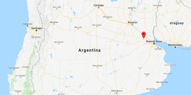 Location of San Antonio de Areco on map Argentina
