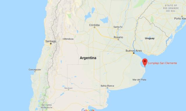 Location of San Clemente del Tuyu on map Argentina