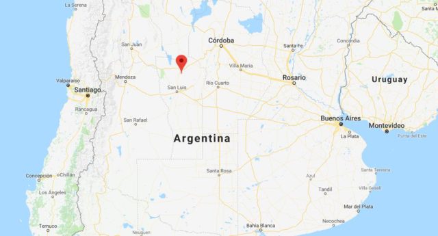 Location of Villa de Merlo on map Argentina