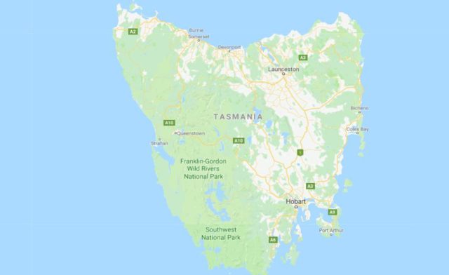 Map of Tasmania Australia