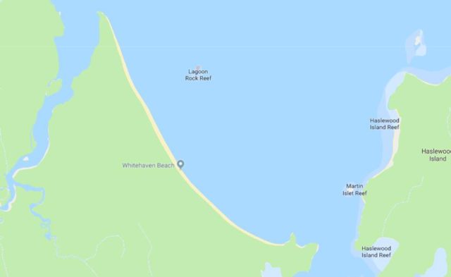 Map of Whitehaven Beach Australia