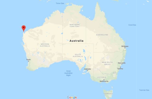 Location of Cape Range National Park on map of Australia