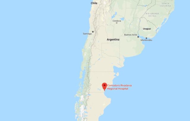 Location of Comodoro Rivadavia on map of Argentina