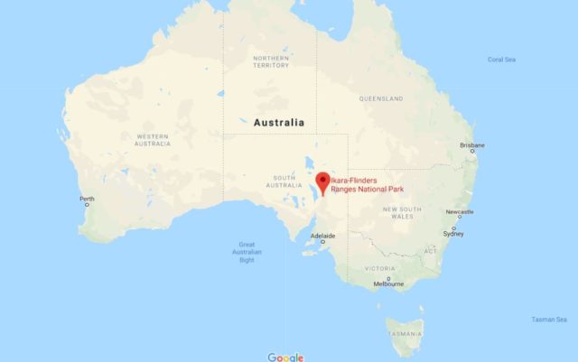 Location of Ikara-Flinders Ranges on map of Australia