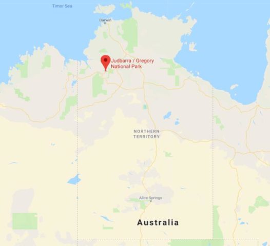 Location of Judbarra Gregory National Park on map of Northern Territory