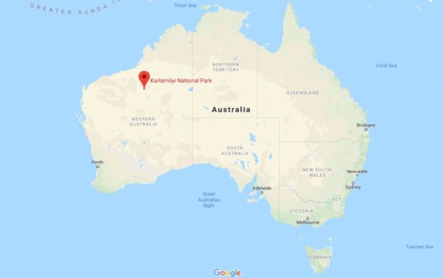 Location of Karlamilyi National Park on map of Australia