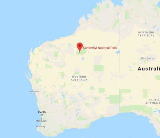 Location of Karlamilyi National Park on map of Western Australia