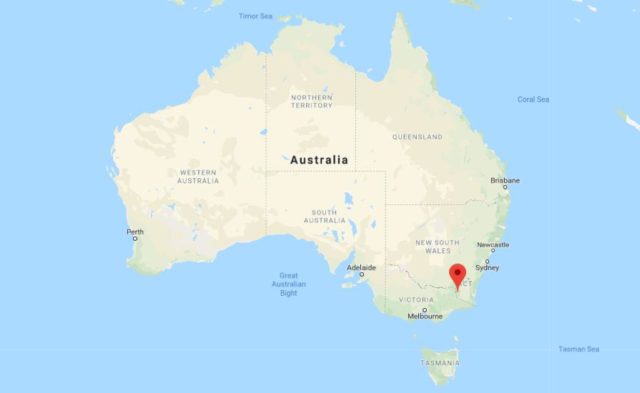 Location of Kosciuzko National Park on map of Australia