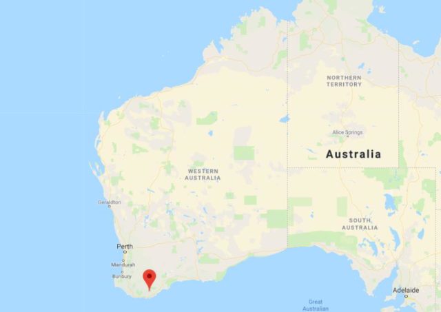 Location of Porongurup National Park on map of Western Australia