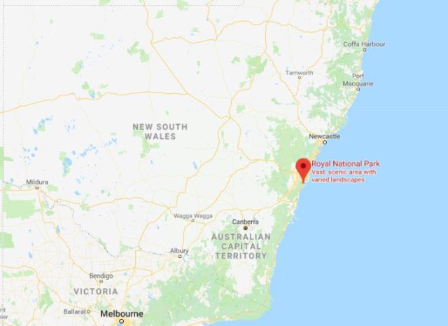 Location of Royal Park on map of New South Wales