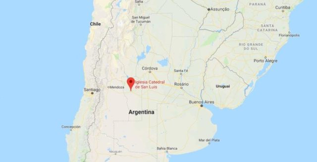 Location of San Luis on map of Argentina