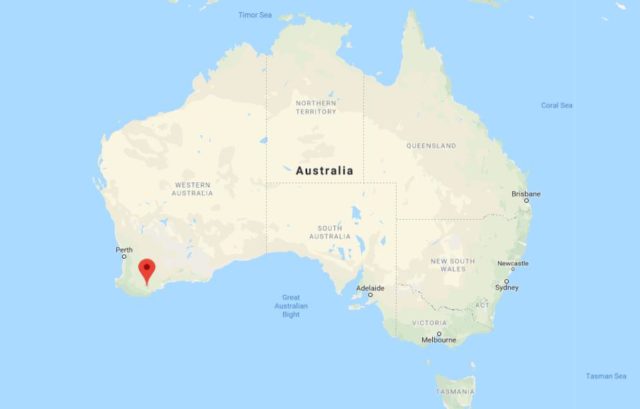 Location of Stirling Range National Park on map of Australia