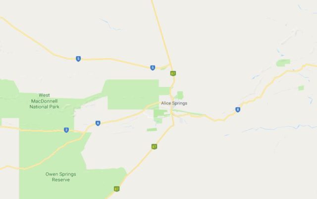 Location of West MacDonnell National Park on map of Alice Springs